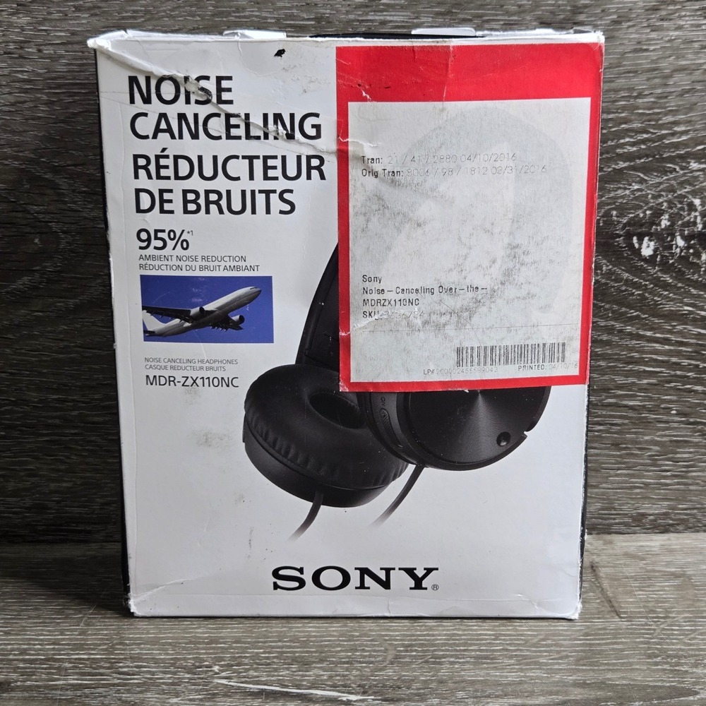 Sony MDR-ZX110NC Noise Canceling Wired Folding Over-Ear Headphones Black Tested